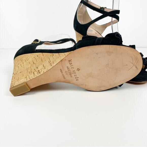 Kate Spade Dawson Suede Cork Wedge Sandal Women’s Size 6 - Picture 8 of 10